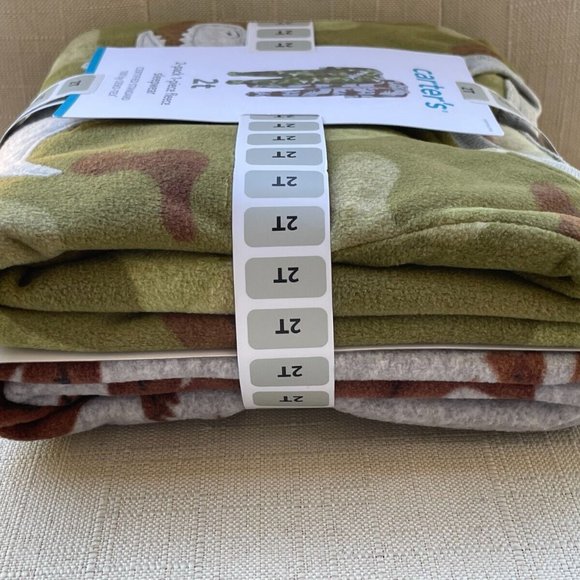 Carter's Baby Sleepwear 1 Piece Fleece Jumper Green/Gray Set of 2 New Size 2T - Picture 6 of 10